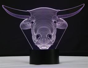 img 1 attached to Cattle 3D Night Light: Stylish LED Touch Table Lamp with 7 Color Options, Energy Efficient & Perfect Home Decoration Gift