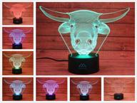 cattle 3d night light: stylish led touch table lamp with 7 color options, energy efficient & perfect home decoration gift логотип