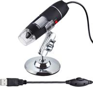 🔬 amscope usb digital handheld microscope: 50x to 500x with adjustable stand and 8-led light for windows, mac, and android (otg adapter included) logo