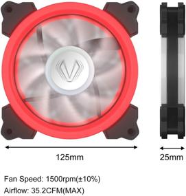 img 1 attached to 🔴 Vetroo 2 Packs SG120 Gaming PC Case Fans, 120mm LED Computer Cooling Fans with Halo Ring, Neon Clear Fan Mod, 4 Pin / 3 Pin Fan Connector (2 Pack Red)