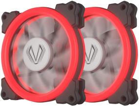 img 4 attached to 🔴 Vetroo 2 Packs SG120 Gaming PC Case Fans, 120mm LED Computer Cooling Fans with Halo Ring, Neon Clear Fan Mod, 4 Pin / 3 Pin Fan Connector (2 Pack Red)