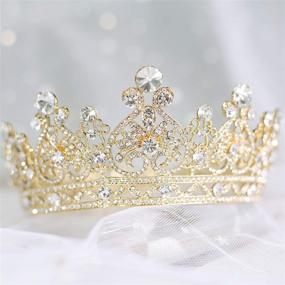 img 1 attached to 👑 Makone Gold Crowns and Tiaras: Hair Accessories for Women - Ideal for Birthday, Wedding, Prom, Bridal Party, Halloween Costume, Christmas Gifts