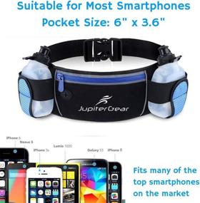 img 2 attached to 🏃 JupiterGear Hydration Belt Waist Bag with Water-Resistant Zipper Pockets, 2 Water Bottles, and Compatibility for 6.1 Inch Smartphones – Ideal for Running, Hiking, Cycling, and Climbing