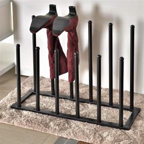 img 2 attached to 👢 Modern Sleek Black Metal Boot Storage Rack - MyGift, Holds 6 Pairs