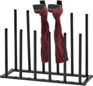 👢 modern sleek black metal boot storage rack - mygift, holds 6 pairs logo