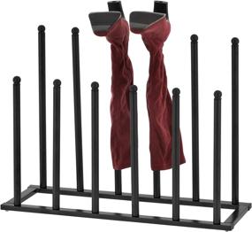 img 4 attached to 👢 Modern Sleek Black Metal Boot Storage Rack - MyGift, Holds 6 Pairs