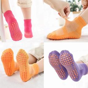 img 2 attached to 🧦 4 пары ESA непролазных тапочек на батут для девочек и мальчиков - набор детских носков.