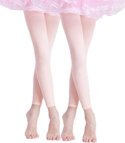 img 4 attached to Daydance Footless Ballet Tights for Girls - High Denier Comfort!