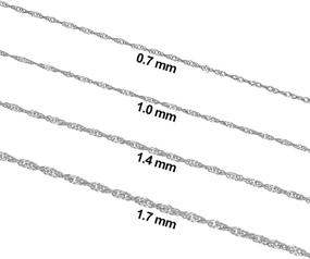 img 3 attached to Белое изящное ожерелье Сингапура 0,85 мм