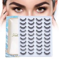 👁️ 20 pairs of handmade 12mm natural faux mink false eyelashes - reusable, glue-free, fluffy volume for a long & thick natural look logo