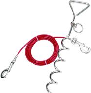 🐾 titan spiral stake & heavy tie out combo: durable design with nickel snap for secure pet leash logo