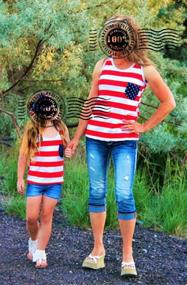 img 1 attached to Xuuly Baby Girl Fourth of July Family Clothes: Stars and Stripes Vest T-Shirt Top - Perfect One Piece Outfit!