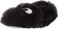 👣 stride rite fluffy black slippers for unisex-child (toddler/little kid) logo