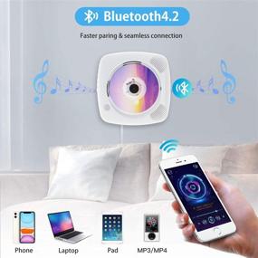 img 3 attached to Bluetooth Portable CD Player with FM Radio, Wall Mountable Dust Cover & Remote Control- MP3 Player, TF/USB/AUX Supported for Kids & Adults- Home Decor- Timer Shutdown