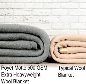 img 1 attached to 🐪 Poyet Motte Aubisque 500GSM Heavyweight Wool Blanket - Made in France (Camel/Natural, Full/Queen Size)