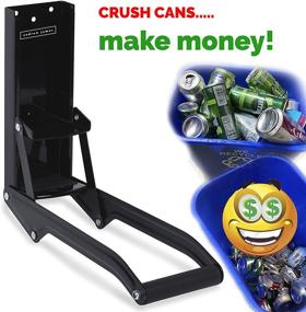 img 1 attached to 🌱 Environment-Friendly Can Crusher - Crushes 12 oz and 16 oz Cans - Wall-Mounted Design, Ideal for Recycling Soda, Beer, and Pop Cans - Andrew James (Black)