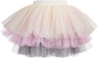 🌈 stylish toddle rainbow layered fluffy ballet girls' clothing: skirts & skorts logo