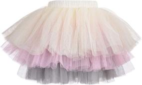 img 4 attached to 🌈 Stylish Toddle Rainbow Layered Fluffy Ballet Girls' Clothing: Skirts & Skorts