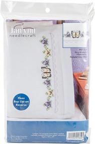 img 1 attached to Janlynn Stamped Cross Stitch Kit for Pansy & Butterfly Pillowcase Pair