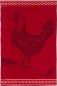 img 3 attached to 🧣 Coucke French Cotton Jacquard Towel, Red Rousse Rouge, 20" x 30" - Hen Poule