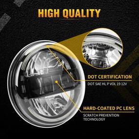 img 1 attached to 🚘 Latest DOT Approved 7-Inch Round LED Headlights with DRL for Jeep Wrangler JK JKU TJ LJ JL Hummer H1 H2 (Silver)