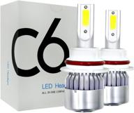 🔆 h8/h9/h11 led headlight bulbs conversion kit - c6 series: all-in-one, adjustable beam, 36w 7600lm 6500k cool white logo