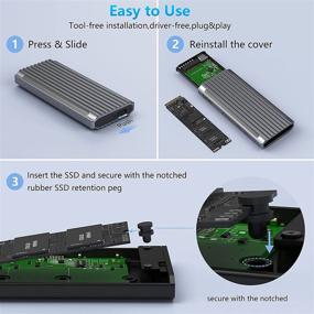 img 1 attached to 🔁 M.2 NVMe SSD Enclosure Adapter Tool-Free, USB C 3.1 Gen 2 10Gbps or Thunderbolt 3, SATA PCIe M-Key(B+M Key), RGB Aluminum Case - UASP Trim, Supports SSD Size 2242/2260/2280