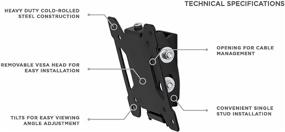 img 1 attached to 📺 Mount Plus 203T Tilt TV Monitor Wall Mount: Low Profile Design, Quick Release Function, RV TV Mount, VESA 75 100 Compatible, Fits 13-27 Inch Screens