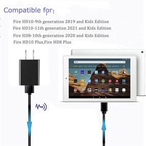 img 2 attached to High-Quality Replacement USB Charger for Kindle Fire HD10-11th 9th Generation-2019 2021 🔌 Release, Fire HD10 Plus, Fire 10 Kids Pro - Includes 5ft USB C Cord