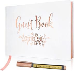 img 4 attached to 🌸 J&A Homes Wedding Guest Book – Polaroid Album Photo Guestbook Registry Sign-in with Gold Foil & Gilded Edges – Elegant White Hardcover with Bookmark – 9” x 6” Compact Size in Rose Gold (100 Pages)