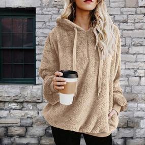 img 3 attached to Womens Sweatshirts Quarter Pullover Oversized Women's Clothing