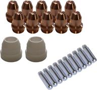 🔪 lotos technology lcs22 plasma cutter consumables sets for lt5000d and ct520d (pack of 22) - brown color logo