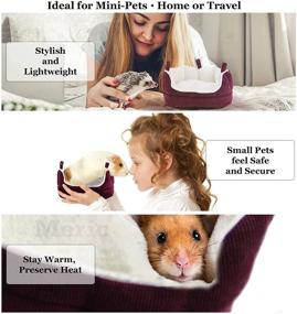 img 2 attached to 🐹 Meric Cuddle Cup: Ultimate Comfort for Small Animals – Removable Cushion, Soft Fleece Lined Cotton Bedding, Cozy Sleep Nest for Gerbils, Guinea Pigs, and Hamsters