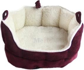 img 3 attached to 🐹 Meric Cuddle Cup: Ultimate Comfort for Small Animals – Removable Cushion, Soft Fleece Lined Cotton Bedding, Cozy Sleep Nest for Gerbils, Guinea Pigs, and Hamsters