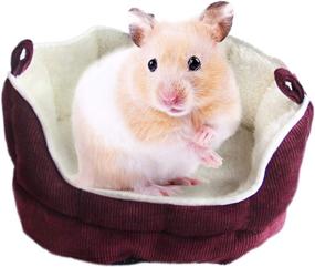 img 4 attached to 🐹 Meric Cuddle Cup: Ultimate Comfort for Small Animals – Removable Cushion, Soft Fleece Lined Cotton Bedding, Cozy Sleep Nest for Gerbils, Guinea Pigs, and Hamsters