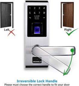 img 3 attached to 🔒 Ardwolf A50 Keyless Entry Door Lock with Right-Handle, Fingerprint Auto-Lock, 304 Stainless Steel Biometric Front Door Locks - Secure your Home, Garage, or Bedroom with Key-pad and Keys