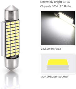 img 2 attached to 🔆 LUYED 2 X 330 Lumens Super Bright 3014 33-EX Chipsets Error Free-569 578 211-2 212-2 LED Bulbs for Dome Light with Xenon White Illumination