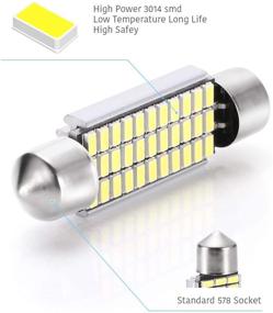 img 3 attached to 🔆 LUYED 2 X 330 Lumens Super Bright 3014 33-EX Chipsets Error Free-569 578 211-2 212-2 LED Bulbs for Dome Light with Xenon White Illumination