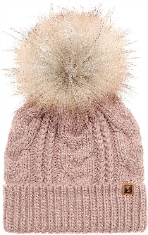 mirmaru winter stretchy knitted fauxpom girls' accessories 로고