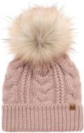 stay cozy and stylish with mirmaru winter stretchy knitted fauxpom girls' accessories logo