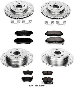 img 1 attached to Улучшите производительность с набором тормозных колодок из углеродного волокна Power Stop K2781 Z23 и сверленых и штрихованных тормозных дисков.