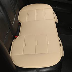 img 2 attached to 🚗 West Llama Car Seat Covers: Full Set of Bottom Seat Protectors for Front and Rear Seats in Beige - Waterproof, Non-Slip, and Wear-Resistant PU Leather