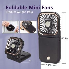 img 2 attached to 🌬️ 5-in-1 Portable Mini Fan - Small Battery Operated Fan with Power Bank, Phone Holder, Desk Fan, USB Rechargeable Personal Hand Fans - 3000mAh Power Bank, 3-Speed Adjustable, Neck Lanyard, Black