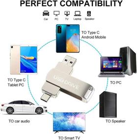 img 2 attached to 512GB USB Flash Drive, 2-in-1 Dual USB Type-C Flash Drive 512GB, Metal Memory Stick for USB-C Smartphones, Tablets, PC