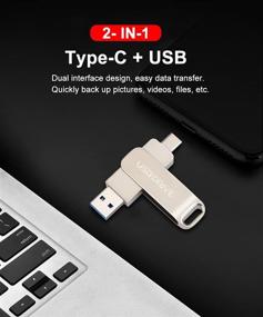 img 3 attached to 512GB USB Flash Drive, 2-in-1 Dual USB Type-C Flash Drive 512GB, Metal Memory Stick for USB-C Smartphones, Tablets, PC