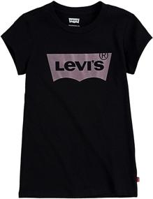 img 1 attached to 👕 Футболка Levi's Little Batwing с металлическим принтом - Детская одежда и топы для девочек - Футболки и блузки