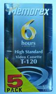 affordable 5-pack of hs t-120 vhs video tapes: record up to 6 hours each! logo