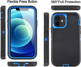 img 1 attached to 📱 AOPULY iPhone 12/12 Pro Case 6.1" - Full Body Rugged Military Grade Cover with 2 Screen Protectors, Shockproof/Drop Proof Protection Phone Case, Black Blue2