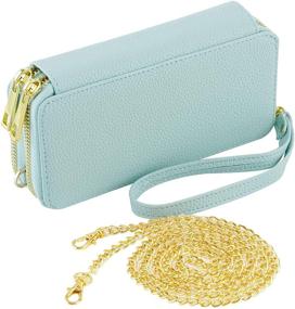 img 4 attached to 💼 Wristlet Clutch Wallet for Women: Chic Shoulder Purse Bag with Chain Strap by HAWEE