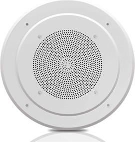 img 4 attached to 🔈 8” Flush Ceiling Mount Speaker - Full Range Woofer Speaker System with 100 Volt Transformer, 60Hz-16kHz Frequency Response, 200 Watts Peak Power, and Easy Installation Template - Pyle PDICS8, White